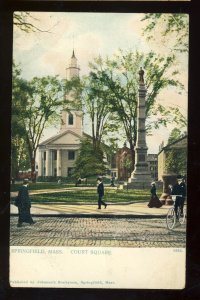 Springfield, Massachusetts/MA Postcard, Court Square, Vintage Bicycle