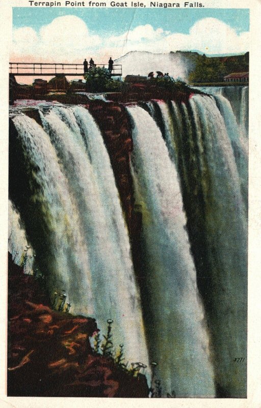 Vintage Postcard Terrapin Point From Goat Isle Niagara Falls New York NY