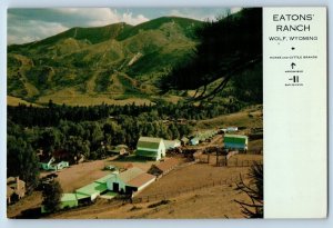 Wolf Wyoming WY Postcard Eaton Ranch Aerial View Building 1960 Vintage Unposted