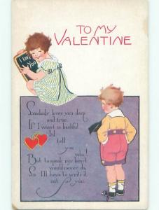 Divided-Back VALENTINE DAY SCENE Great Postcard W8031