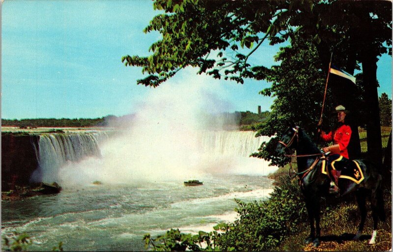 Canadian Horseshoe Falls Niagara Ontario Canada Postcard VTG UNP Plastichrome 