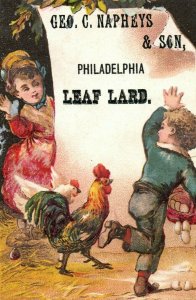 G.E.O Napheys & Son Philadelphia Leaf Lard Children Rooster Egg Chicken Farm P49