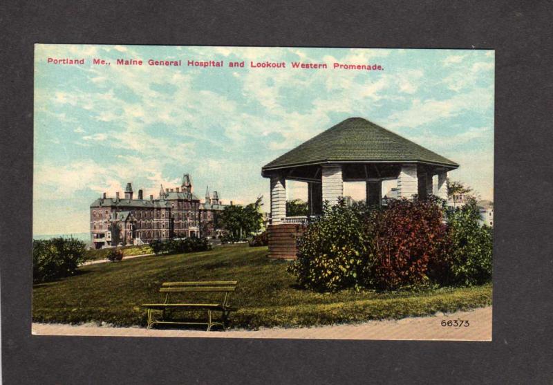 ME Maine General Hospital Lookout Western Promenade Portland Maine Postcard