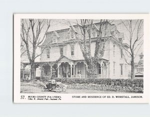 Postcard Store And Residence OF Ed. D. Worstall, Jamison, Ivyland, Pennsylvania