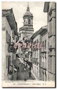 Old Postcard Spain Espana Spain Fuenterrabia Calle Mayor