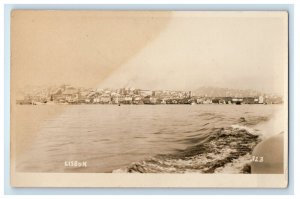 c1920's Lake View Of Lisbon Portugal RPPC Photo Unposted Vintage Postcard 