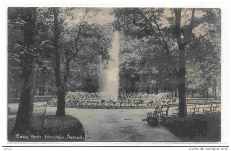 Cass Park Fountain,  Detroit, Michigan, PU-1908