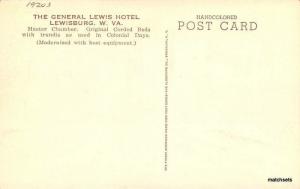 1920s Lewisburg West Virginia General Lewis Hotel Albertype postcard 8434