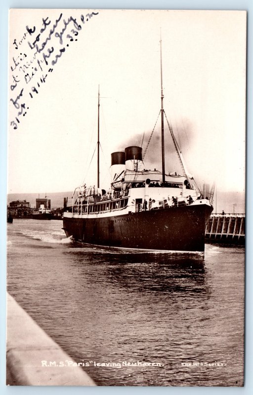 RPPC RMS Paris Steamship Real Photo Postcard