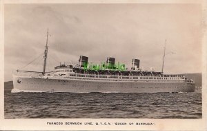 Postcard RPPC Furness Bermuda Line QTEV Queen of Bermuda