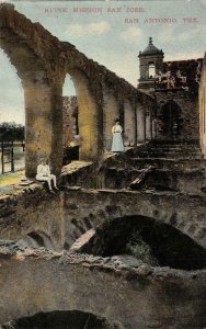 Ruins, Mission San Jose - San Antonio, Texas c1910s Vintage Postcard