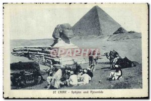 Old Postcard Egypt Egypt Cairo Sphinx and Pyramids