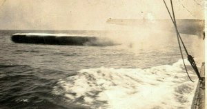 Rppc Navy Postcard Ww1 Photo Real Us Military Uss Ship Destroyer Torpedo Leaving 