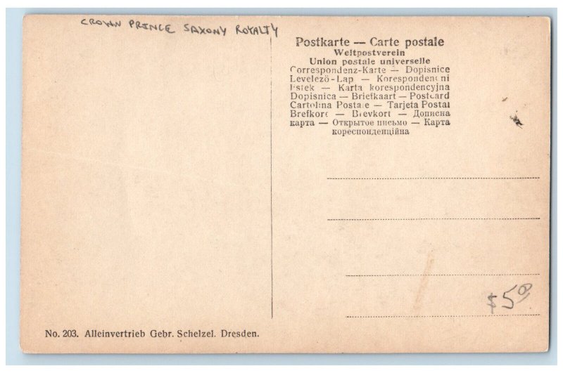 Germany Postcard Crown Prince George of Saxony Royalty 1906 RPPC Photo