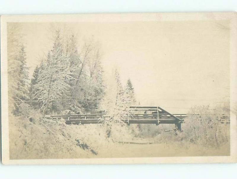 Old rppc BRIDGE SCENE Landscape Postcard AB2019