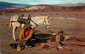 California Desert Prospector's Camp Prospector Preparing Flap Jacks and ...