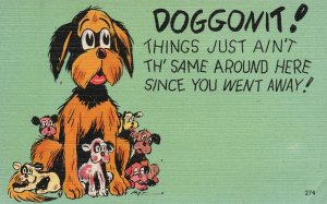 Vintage Postcard 1930's Doggonit! Things Just Ain't The Same Around Here