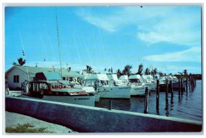 c1950's Boynton Inlet Docks Boats Sport Fishing Boynton Beach Florida Postcard