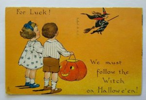 Vintage Halloween Postcard Tuck Series 188 Embossed Flying Witch Oakland CA 1912