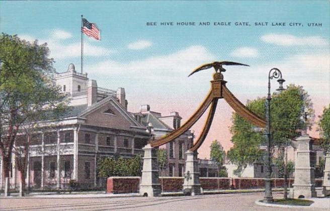 Utah Salt Lake City Bee Hive House and Eagle Gate