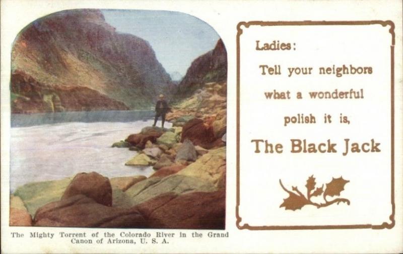 Black Jack Polish - Colorado River Grand Canyon AZ c1910 Postcard