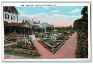 1929 Geo. Eastmans Gardens Flower Beads Landscape Rochester New York NY Postcard