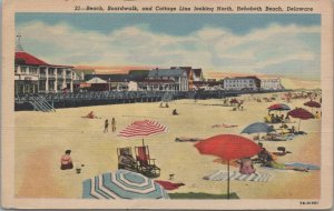 Postcard Beach Boardwalk + Cottage Line Looking North Rehoboth Beach DE 1957