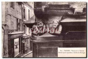 Old Postcard valves Vannes and his wife home that belonged Gilles de Bretagne
