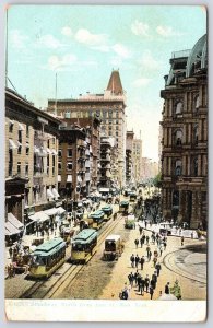 Vintage Postcard Broadway North from Ann St. Trailway Road Highway New York NY