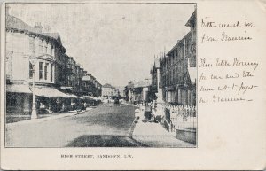 Sandown IW High Street Isle of Wight UK c1903 Postcard G22
