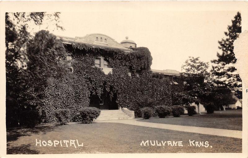 F10/ Mulvane Kansas RPPC Postcard c1920-30s Hospital Building