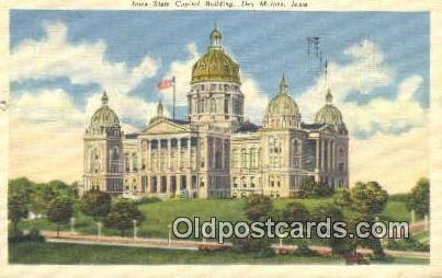 Des Moines, Iowa, IA State Capital USA 1948 postal used 1948