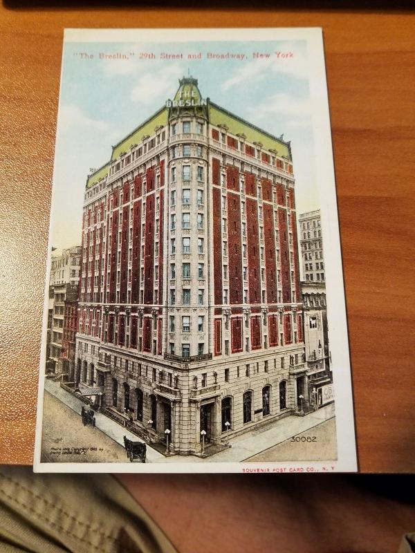 Antique Postcard The Breslin, 29th Street and Broadway, New York