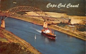 Cape Cod Canal in Cape Cod, MA and Sagamore Bridge.