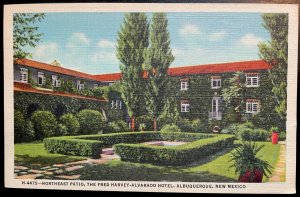 Vintage Postcard 1939 Fred Harvey Alvarado Hotel Albuquerque New Mexico