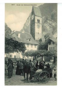 Switzerland - Interlaken. Church & Market Street Vendors