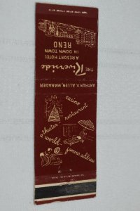 The Riverside A Resort Hotel in Downtown Reno Nevada 20 Strike Matchbook Cover