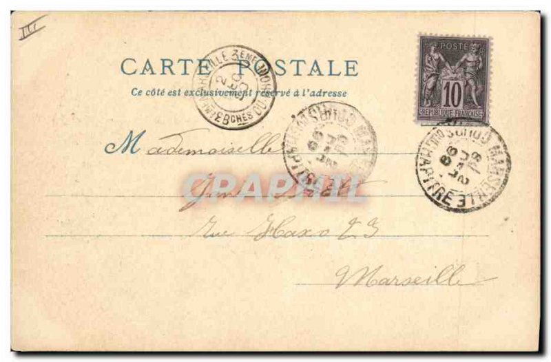 Old Postcard Old Paris Au Bon Marche The gable of the great hall of the palace