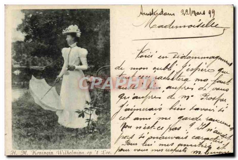 Old Postcard Koningin Wilhelmina Map 1899