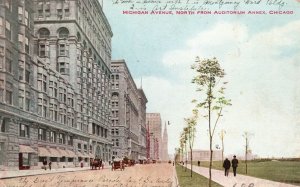 Vintage Postcard 1912 Michigan Ave. North From Auditorium Annex Chicago Illinois