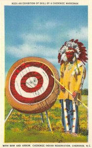 CHEROKEE MARKSMAN Bow & Arrow, Indian Reservation, NC Archery Vintage Postcard