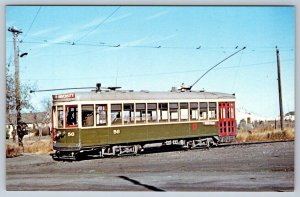 1950 Saskatoon Municipal Railway Trolley 56, Mayfair Loop, Saskatchewan Postcard