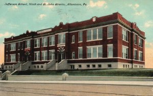 Vintage Postcard 1911 Jefferson School Ninth & St. John Streets Allentown Penn.