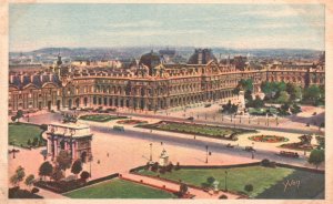 Paris France, Perspective Sur La Place Du Carrousel Artwork Yvon Postcard