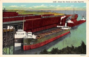 Unidentified Freighter At Giant Ore Docks Freighter Ship 