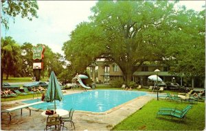 Brunswick, GA Georgia  OAK PARK INN  Motel & Pool  ROADSIDE Chrome Postcard