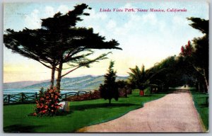 Vtg Santa Monica California CA Linda Vista Park 1910s Old View Postcard