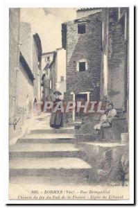 Bormes Old Postcard Rue Rompe Cul Southern Railway of France Coastal Line (an...