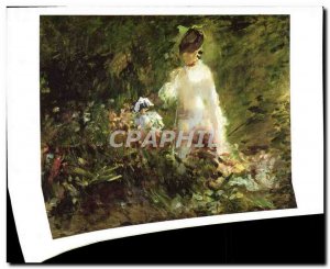 Postcard Modern Young Woman in Edouard Manet flowers