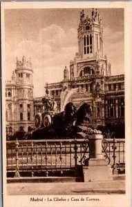 Spain Madrid La Cibeles y Casa de Correos Vintage Postcard C110